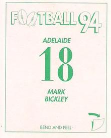 1994 Select AFL Stickers #18 Mark Bickley Back